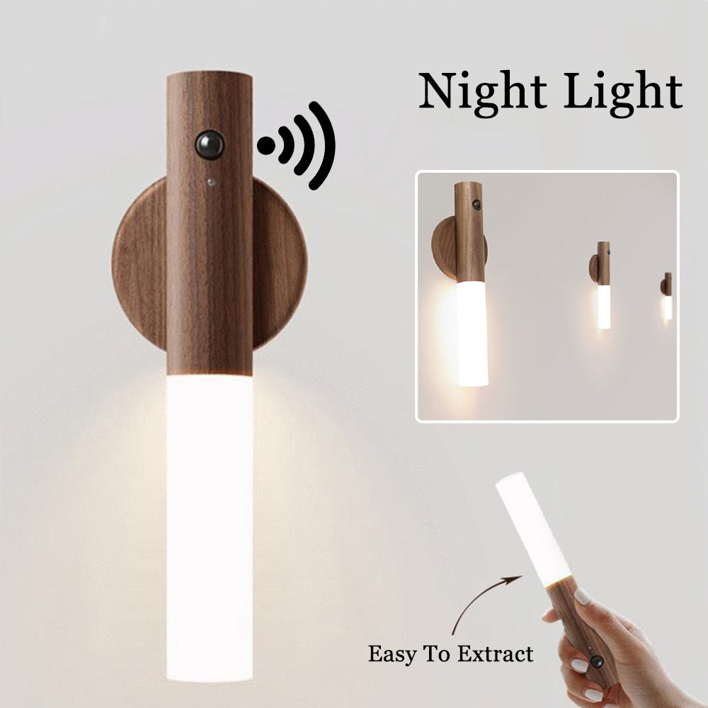 USB Rechargeable LED Motion Sensor Night Light – Wireless Magnetic Wall & Cabinet Lamp