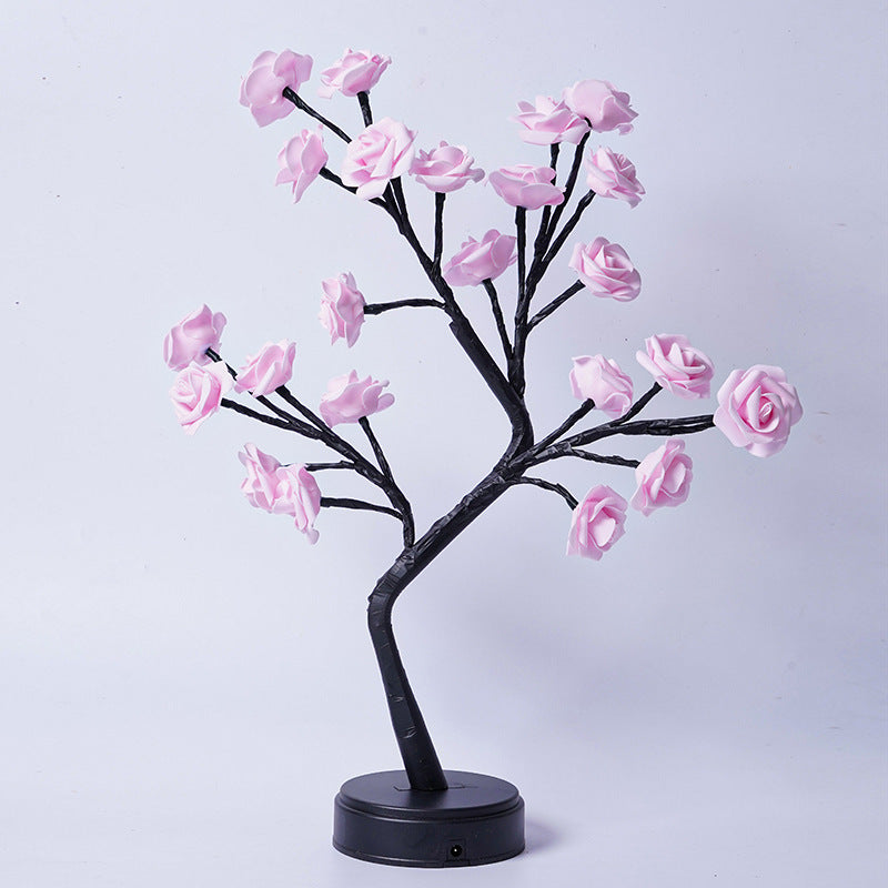 USB-Powered Rose Flower Tree Lamp β Enchanting LED Fairy Lights for Home Decor, Weddings & Romantic Gifts