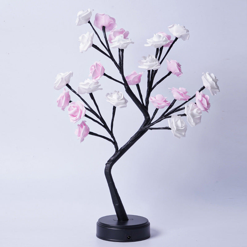 USB-Powered Rose Flower Tree Lamp β Enchanting LED Fairy Lights for Home Decor, Weddings & Romantic Gifts