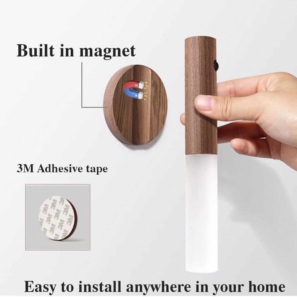 USB Rechargeable LED Motion Sensor Night Light – Wireless Magnetic Wall & Cabinet Lamp