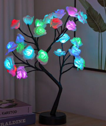 USB-Powered Rose Flower Tree Lamp β Enchanting LED Fairy Lights for Home Decor, Weddings & Romantic Gifts